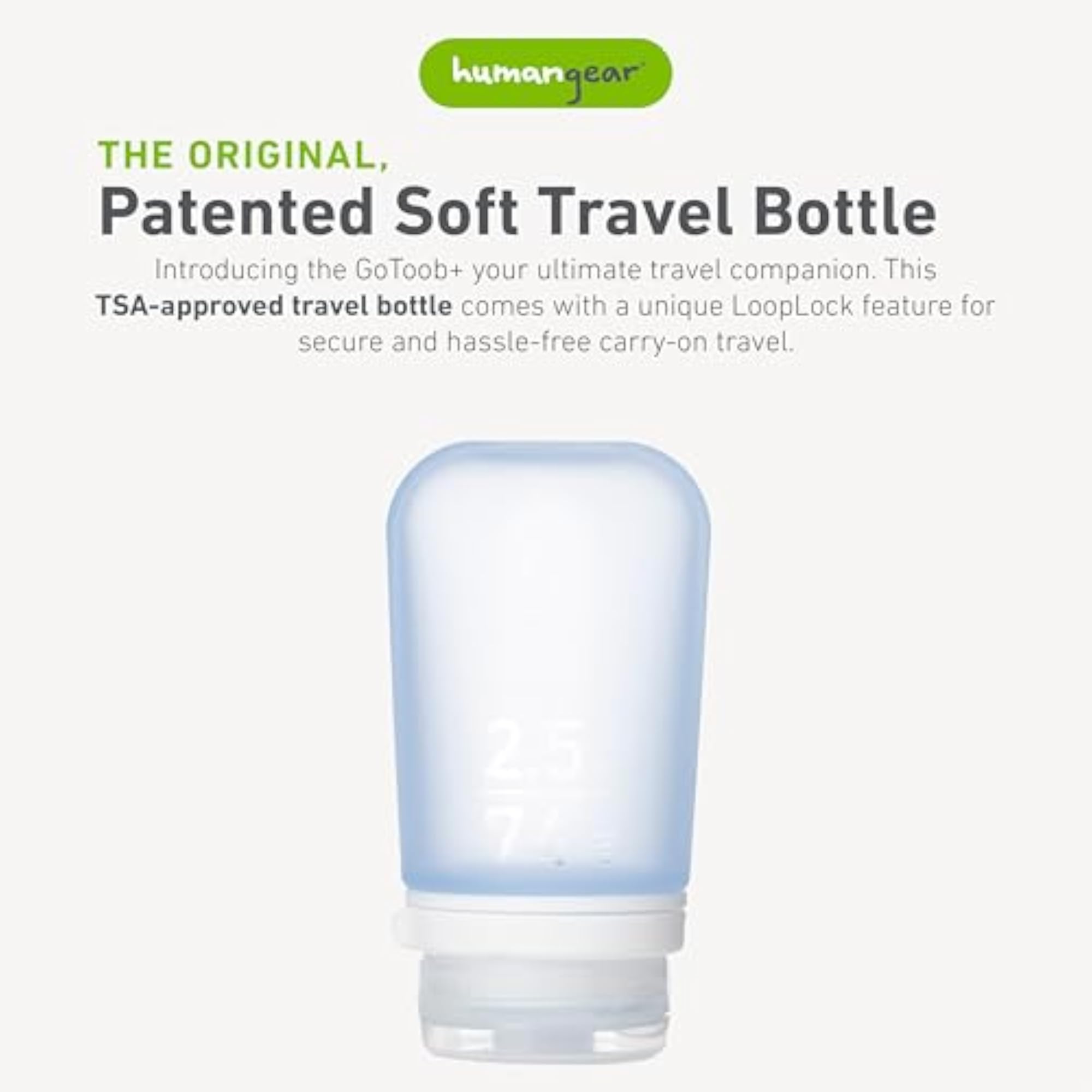 Gotoob+ Silicone Travel Bottle with Locking Cap, Medium