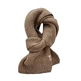 Duories charpe d'hiver unisexe pour femme charpe en tricot pour femme Longue charpe vintage Grand foulard pour homme Douce paisse et chaude en laine charpe longue charpe d'hiver tricote Marron