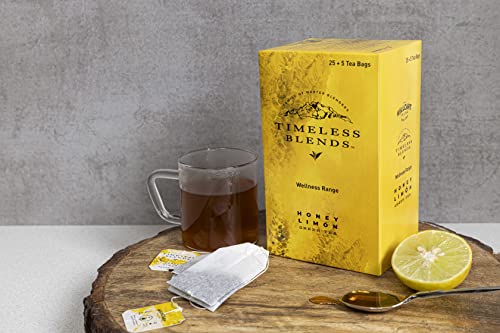 Image of Timeless Blends by The Hillcart Tales Honey Lemon Green Tea Bags 25+5 Pieces, Premium Green Tea Leaves With Organic Detox Flavoured, Rich Honey & Raw Lemon, Refreshing, Antioxidants, 60 gms