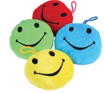 U. S. Toy U.S. 3" Diam. Assorted Color Smiley Face Plush / 12-PC