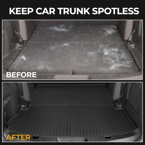 Image of Floor Mats for Ford Explorer 2015-2019, All Weather Floor Mats Trunk Cargo Liner and Door Sill Guards Accessories, Full Coverage Set (Fit 7 Seats)