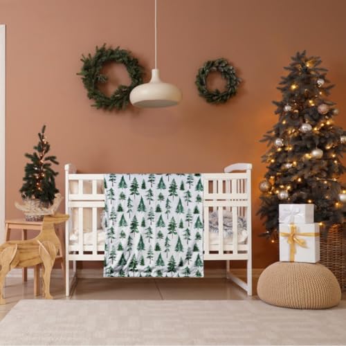 Image of Baby Blanket, Soft Minky Warm Blanket for Boy or Girl, Receiving blanket with Double Layer Dotted Backing for Newborns Nursery Stroller Toddlers Crib Bedding (30 x 40 Inch) Sunflower (Green Pine)