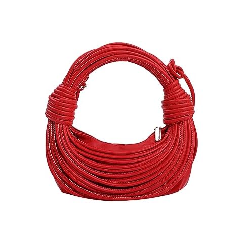 Woven Handbag for Women, Red Cover