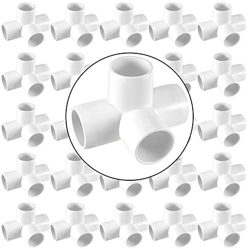 ZOENHOU 20 Pack 1 Inch 4 Way PVC Fittings Corner Cross Elbow 90 Degree, SCH40 Elbow PVC Fitting by ZOENHOU - Used condition - US$24.30