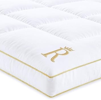 Twin Size Mattress Topper Twin - 8-23 Inches Deep Pocket, 400 TC Cotton Extra Thick Mattress Topper, Soft Mattress Down Alternative Fill Cover Cooling Overfilled 1400GSM Mattress Pad Royal Therapy