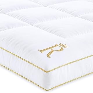 Twin Size Mattress Topper Twin - 8-23 Inches Deep Pocket, 400 TC Cotton Extra Thick Mattress Topper, Soft Mattress Down Alternative Fill Cover Cooling Overfilled 1400GSM Mattress Pad Royal Therapy
