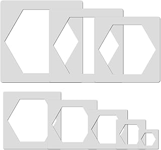 8 Pieces Hexagon Simple Large Wall Stencil for Painting - Geometric Pattern Honeycomb Stencil Wall Stencils for Paiting on Wood Wall Fabric Paper Home Decor(Hexagon)