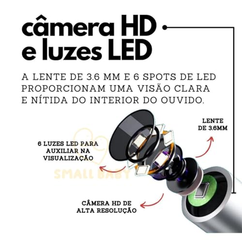 Ferramenta de Remoção de Cera de Ouvido limpador de ouvido com CAMERA 1080P
