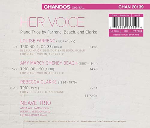 Piano Trios By Amy Beach, Rebecca Clark & Louise Farrenc – vue 2
