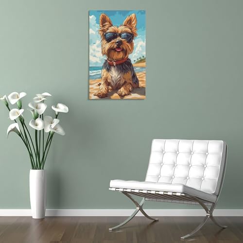 Terrier du Yorkshire décoration murale impression sur toile d'art