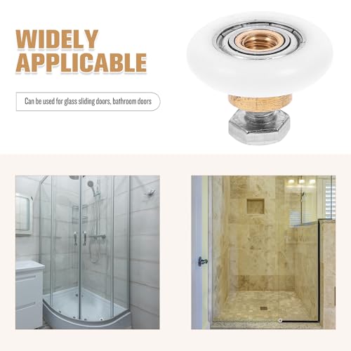 ¿Puerta atascada? Rodillos para puertas de ducha de eje de cobre resistente 8