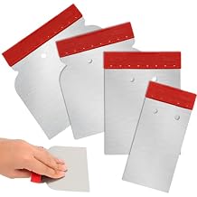 4 Pieces Putty Knife Scraper Set, Stainless Steel Spackle Multipurpose Use Metal Knives for Wall Decoration Hand Tools Drywall Clearing Spreading, Wallpaper Removal, Putty Applying, Plaster Scraping