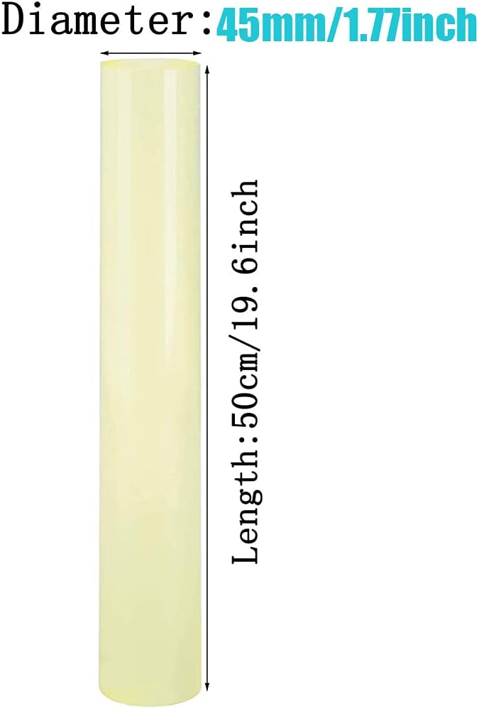 GOONSDS Polyurethane Rod - Yellow Round PU Rod for DIY Mechanical Parts and Experimental Materials,45X500mm