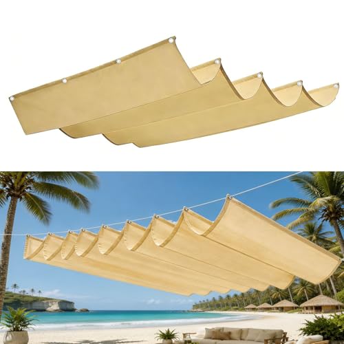 Toile d'ombrage rectangulaire pour terrasse et patio à vague rétractable jaune