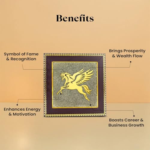 Image of Astrotalk Flying Horse on Raw Pyrite Frame | Powerful Vastu Decorative Item | Pyrite Stone Brings Wealth, Luck & Success | Elegant Home Decor & Wall Decor Item for Living Room or Office