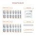 Heyhae Semi Cured Gel Nail Strips | No LED Lamp Needed | Winter, Ombre | Easy Apply & Remove, Salon Quality | Includes 28 Strips, 1 Prep Pads, Nail File & Wooden stick - Hey, Icy Queen