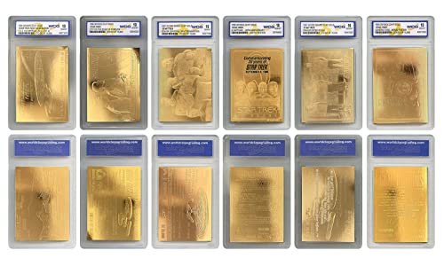 Star Trek 1995-1997 Genuine 23KT Gold Cards - All Graded Gem-Mint 10 - Complete Set of All 6