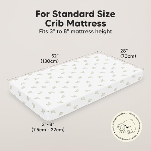 Image of KeaBabies 2-Pack Baby Crib Sheets for Boys, Girls, 52x28 Fitted (Elly) | Viscose Derived from Bamboo, Toddler Bed Sheets Neutral, Fitted Crib Mattress Sheet for Standard Baby Bedding, Soft, Cozy
