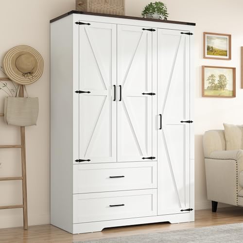 St.Mandyu 3-Door Farmhouse Wardrobe
