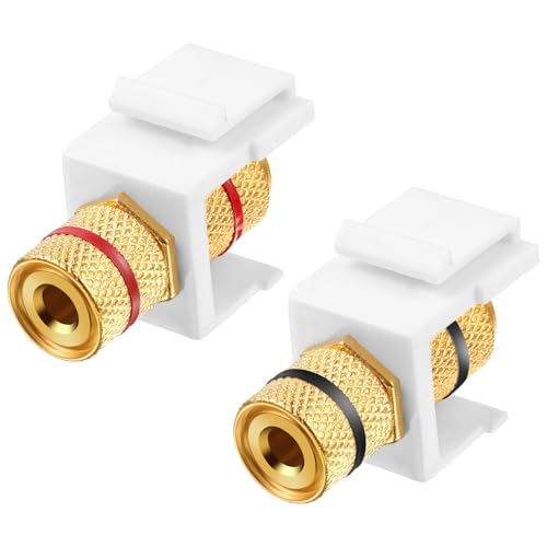 Conector keystone tipo tornillo Weewooday con terminales banana negro y rojo para placa de pared