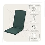 SOFTILLO Waterproof High Back Chair Cushion With Ties 120x45x4cm | Indoors/Outdoors Patio Seat Pad Cushion For Garden Chairs, Loungers, Recliner, Relaxer | Water-Resistant Material |Dark Green - Image 3