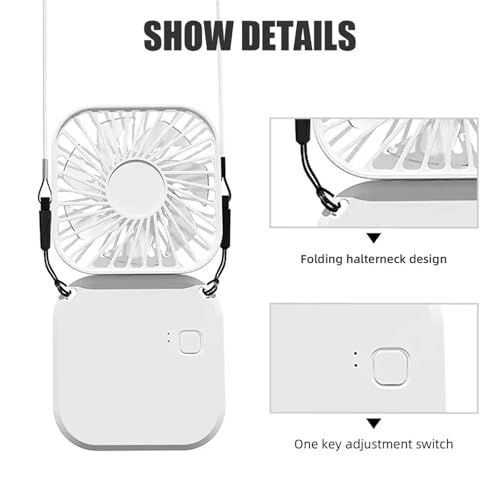 Ventilador de cuello portátil y de mano recargable para viajes 5