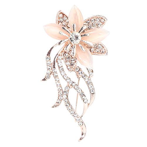 Exblue Broche Femme, Alliage de Mode Fleur élégante Strass Broche Broche pour vêtements Robe décoration Bijoux Cover