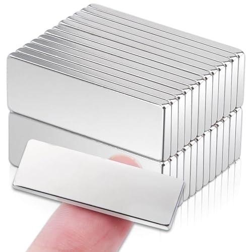 Lot de 22 aimants en néodyme rectangulaires, aimants Extra puissants, 30 x 10 x 2 mm, aimants en néodyme Extra puissants, aimants pour réfrigérateur, aimants pour Tableau Blanc
