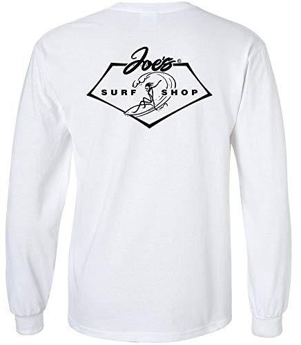 Joe's Surf Shop Mens Surfing 101 Logo Long Sleeve T-Shirt-XL-White/b