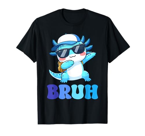Bruh Dabbing Axolotl Funny Mens Kids Boys Teens Axolotls T-Shirt