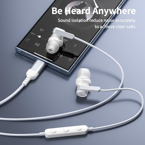 Image of USB C Headphone for Samsung S25 S24 S23 Ultra FE S22 A16 A55 A54 Wired Earbuds Magnetic in-Ear Type C Earphone with Microphone Volume Control Stereo Noise Canceling for iPhone 16 Pro Max Pixel 9 8a