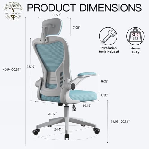 Ergonomic Office Chair with Adjustable Height, Headrest, Lumbar Support and Backrest for Home Office