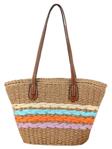 2025 Summer Straw Tote Bag for Women Beach Bags Crossbody Bag Purse Weave Shoulder Handbag Summer Vacation