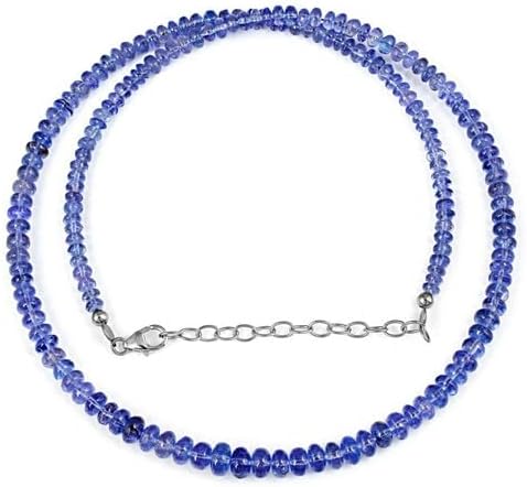AAA Tanzanite Gemstone Rondelle Beads 18" Strand Handmade Necklace Women Jewelry CHIK-NECK-83152
