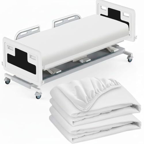 HURCULEES Medical Fitted Sheets Set of 2 Breathable Durable & Soft Hospital Bed Fitted Sheets Easy-to-Clean Patient Sheets for Healthcare Use Size: 84 x 36