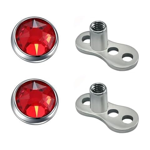 14G Diamond Tops Dermal Anchor Tops and Base Surgical Steel CZ Crystal Internally Threaded Micro Microdermals Body Piercings Studs Dermal Piercings Punk Body Jewelry Gifts Cover