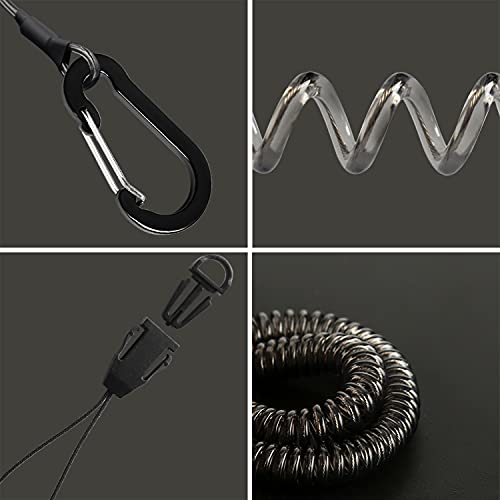 Lix&Rix Retractable Safe Tool Retention Coil Cord Lanyard Keychain Leash for Utility Knives, Safety Cutters, Hand Tools, Casino Card Clip, Black 3pcs - Thumbnail 7