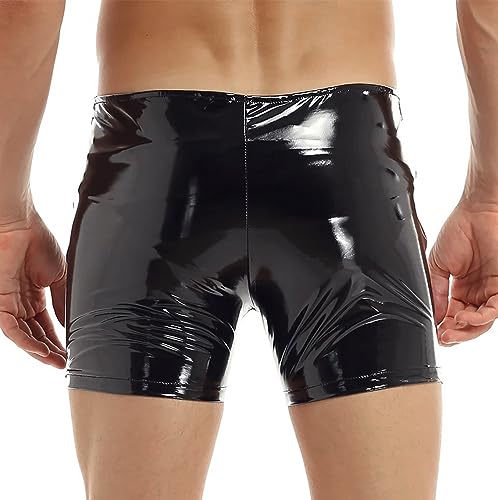 Panegy Men's Tight Faux Leather Shorts Boxer Briefs Cheecky Underwear Bikini Panties3