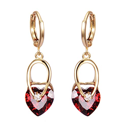 Boucles d'oreilles or 9 carats moissanite cœur cadeau femme