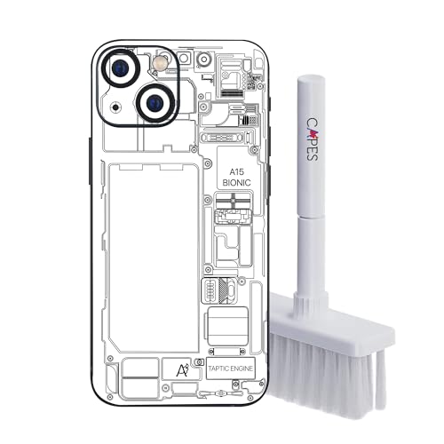 Image of Capes India Mobile Phone Skins Compatible with Apple iPhone 13 | Not a Cover /Case | Protective Film Vinyl Sticker (Teardown White, Full Body Skin + Tech Cleaner)