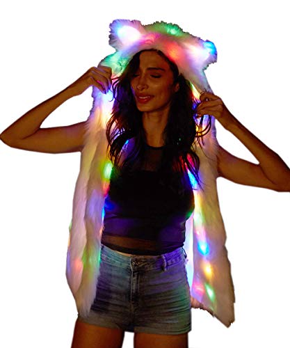 M mayever soft faux fur led jacket light up winter coat…