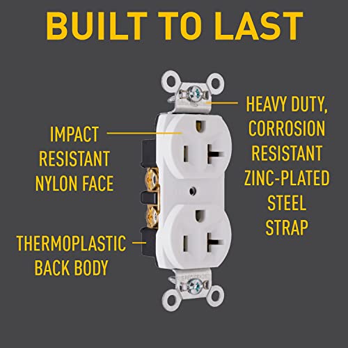 Legrand-Pass & Seymour Crb5362Wcc12 20-Amp/125-Volt Construction Grade Duplex Receptacle, White #TOP3