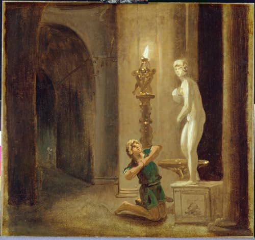 Lienzo decorativo para pared Pigmalión ante la estatua de Venus para un salón elegante
