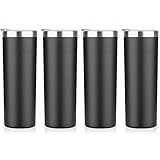 HASLE OUTFITTERS 20oz Stainless Steel Skinny Tumbler Bulk, Double Wall Vacuum Slim Water Tumbler Cup...