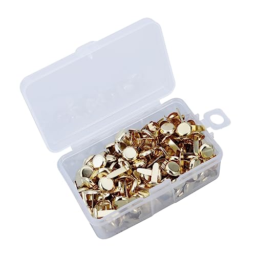Operitacx 200pcs Electroplated Metal Brads Gold Paper Fasteners for Crafts DIY Storage Box