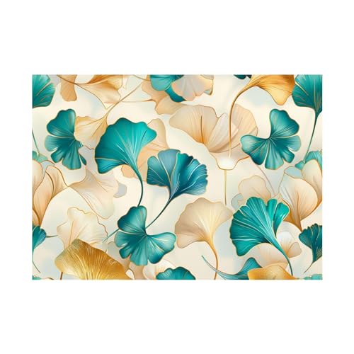 Tableau decoration murale salon zen illustration feuille de Ginkgo toile 60x80cm