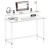 Eglaf Acrylic Desk - 47.2' L x 19.7'' W x 34.5' H - Modern Home Office Desk with Monitor Stand - Clear Desk Computer Desk Writing Table for Office, Living Room, Bedroom