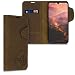 Produktbild kalibri Hülle kompatibel mit LG G8X ThinQ - Leder Handyhülle - Handy Wallet Case Cover Kompass Vintage Braun