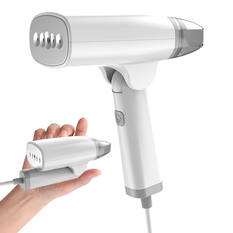 Clothes Steamer Handheld, Portable 20s Fast Heat Wrinkle Removal, Travel Steamer for Clothes, Foldable Travel Iron, with Detachable 120ml Water Tank for Home, Travel