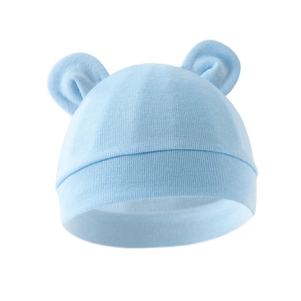 ffgguuiic Soft & Breathable Newborns Baby Hat Cotton Fetal Caps for 0 to 3 Months Comfortable Infants Bonnet Fashionable Headwrap Light Blue